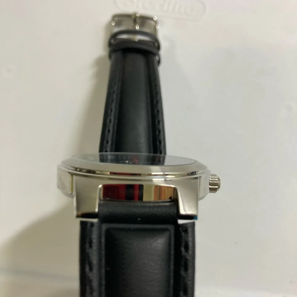 Casio edifice watch, black & silver dial, red accents, working battery, EF308 - Picture 8 of 13